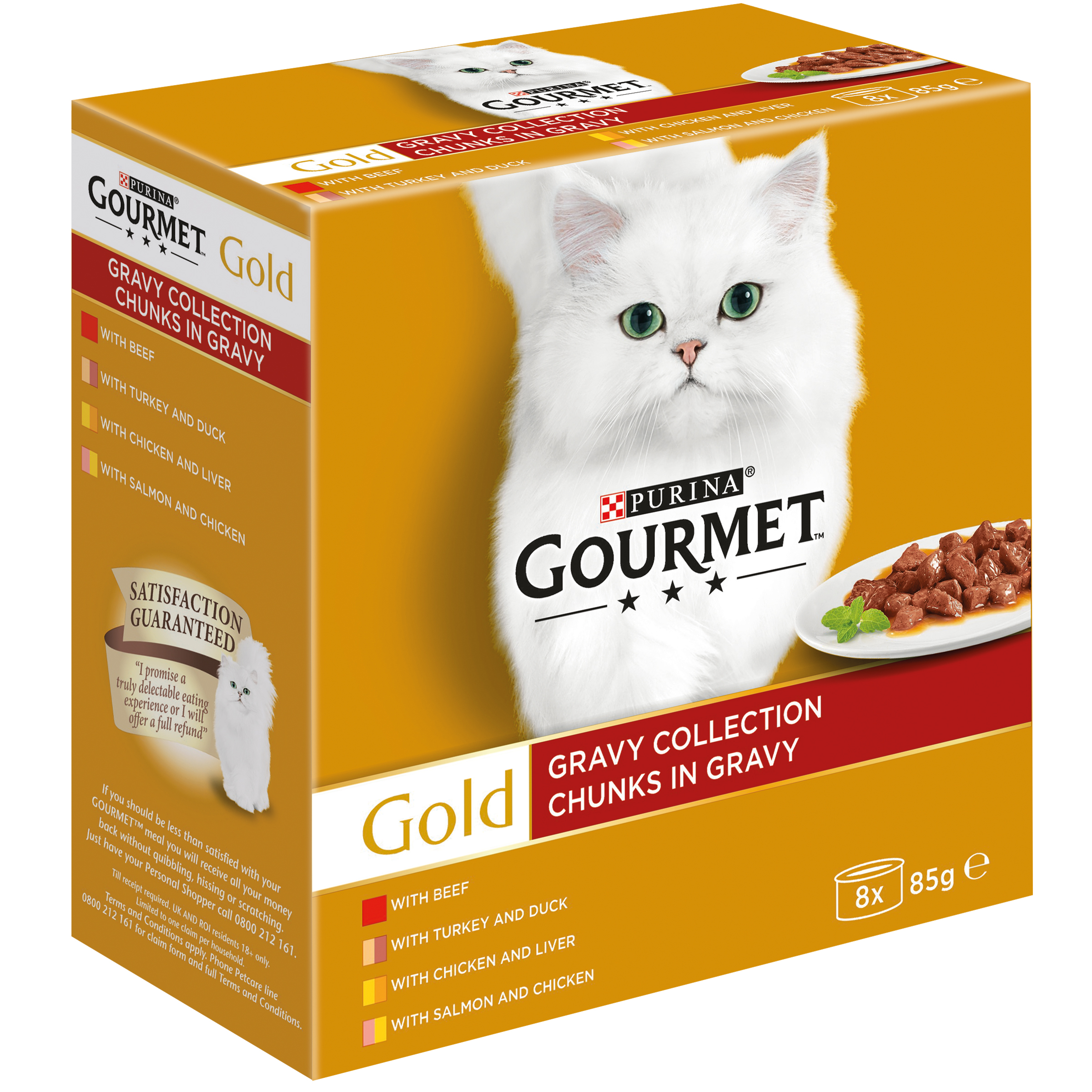 GOURMET™ Gold Multipack Chunks in Gravy Mixed 85g, Pack of 8