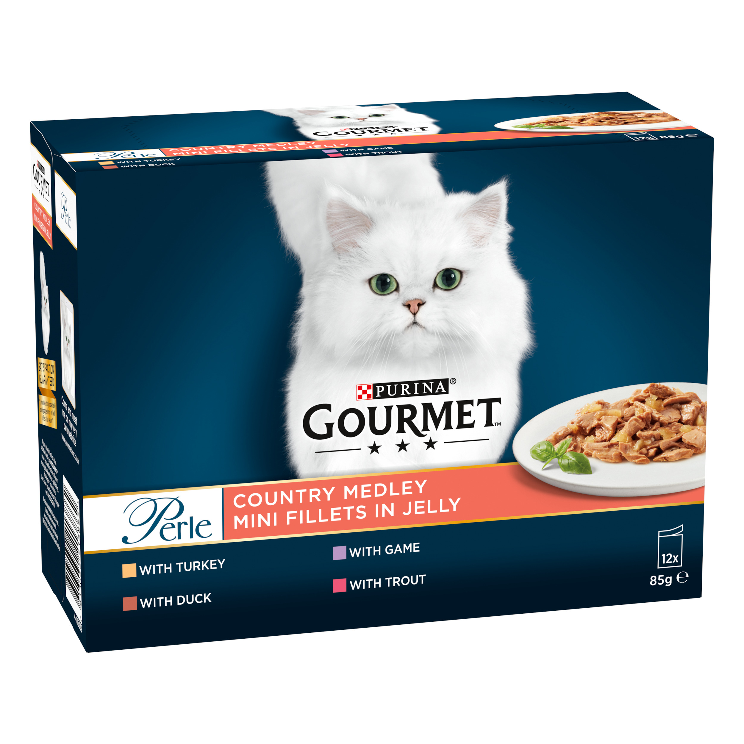 Purina GOURMET® Perle Country Medley Multipack Mini Fillets In Jelly 85g, Pack of 12