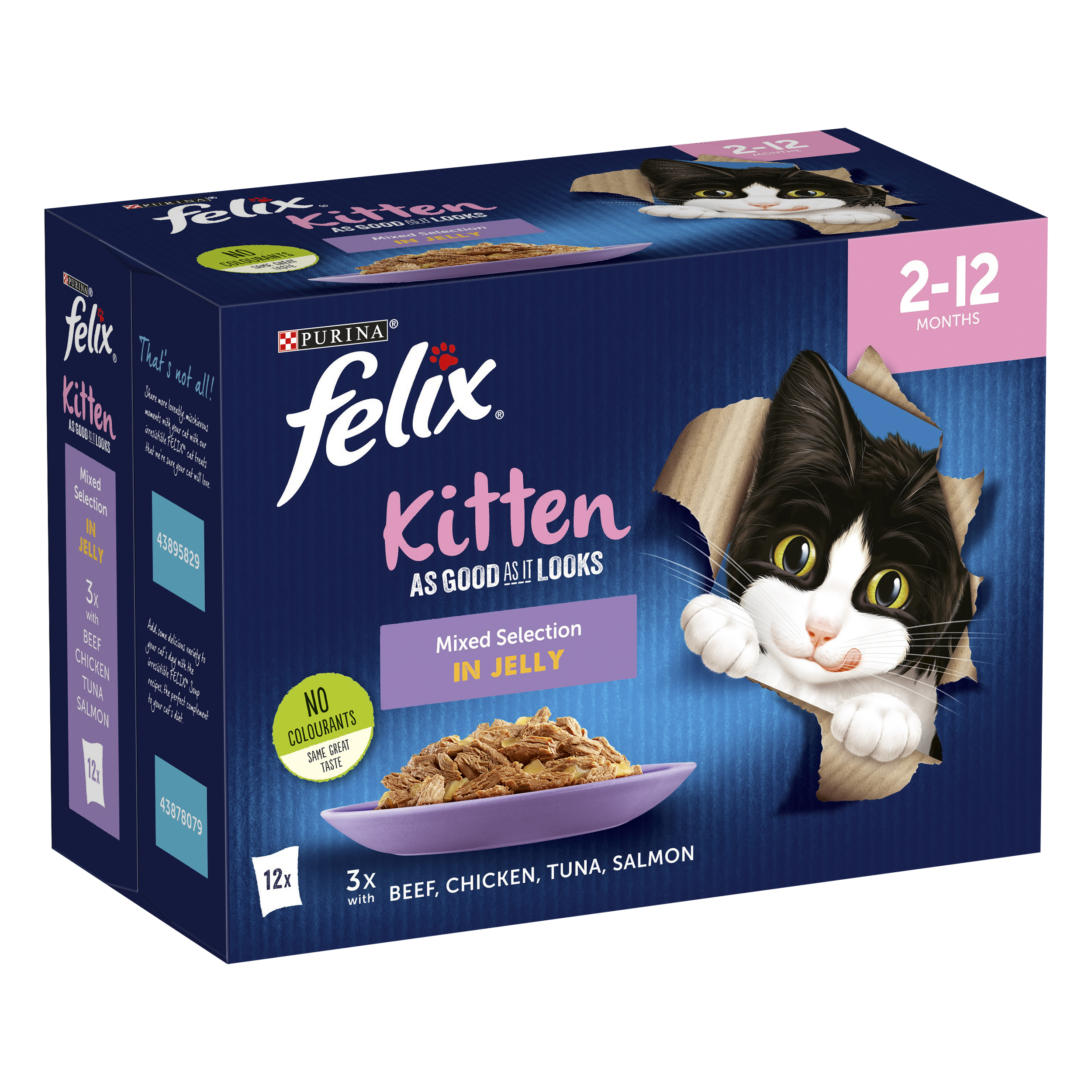Purina Felix® As Good As It Looks Kitten Multipack Mixed Selection in Jelly 100g, Pack of 12