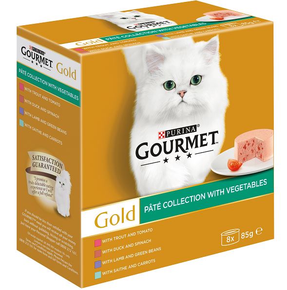 Purina GOURMET® Gold Multipack Pâté Collection with Vegetables 85g, Pack of 8