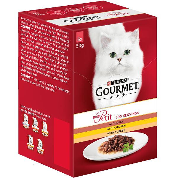 Purina GOURMET® MON PETIT Multipack Chunks in Gravy with Duck, Chicken & Turkey 50g, Pack of 6
