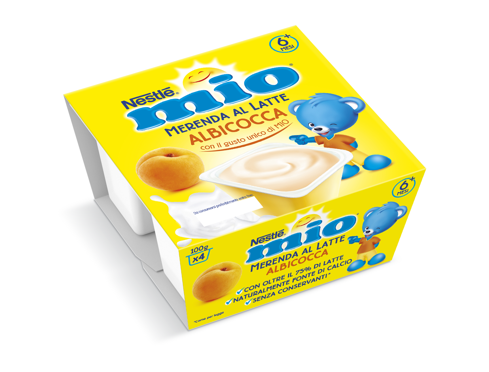 Nestlé MIO MERENDA® Apricot Milk Snack 100g, Pack of 4