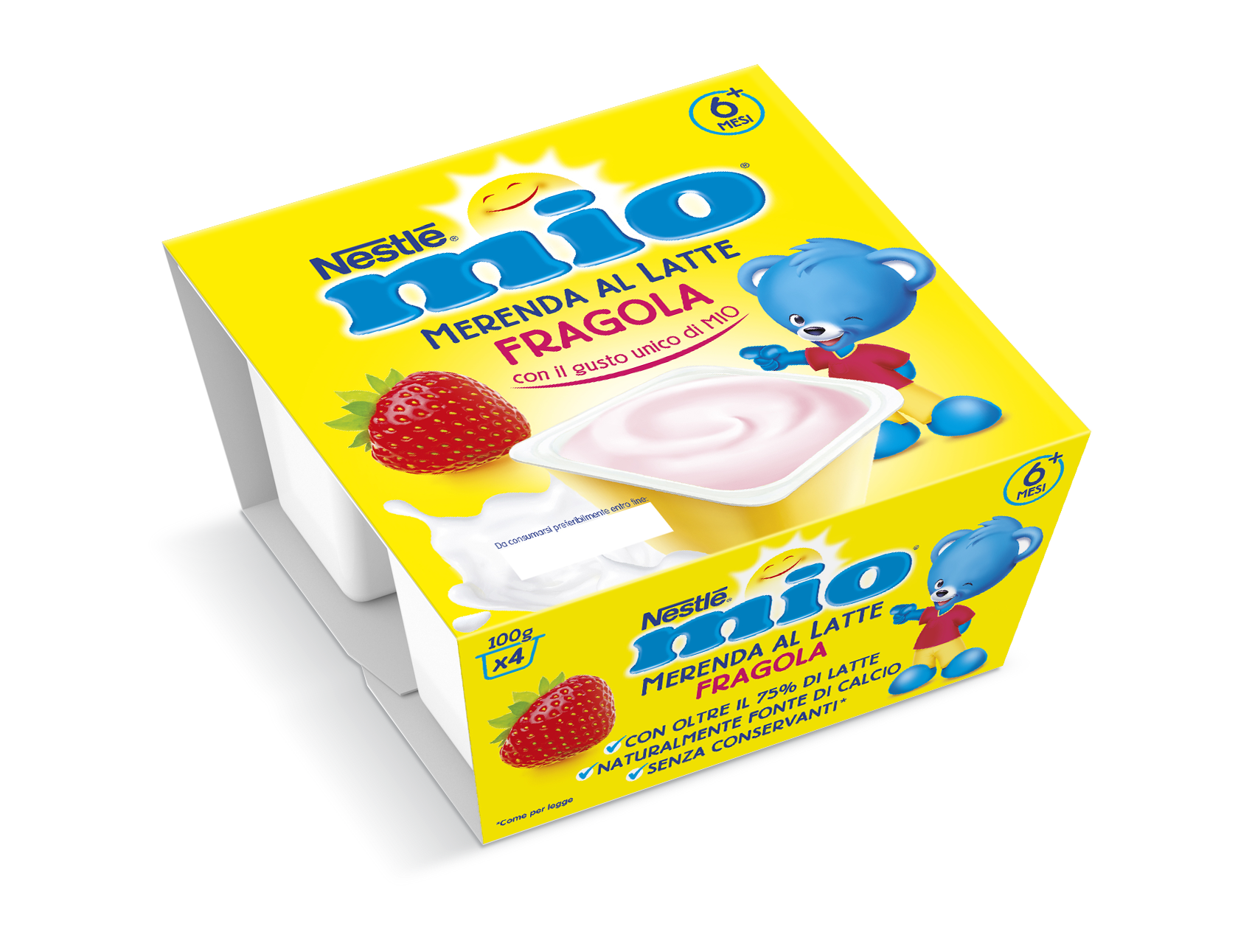 Nestlé MIO MERENDA® Strawberry Milk Snack 4 x 100g