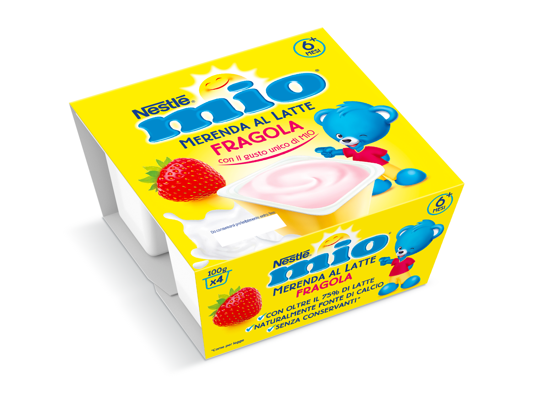 Nestlé MIO MERENDA® Strawberry Milk Snack 4 x 100g