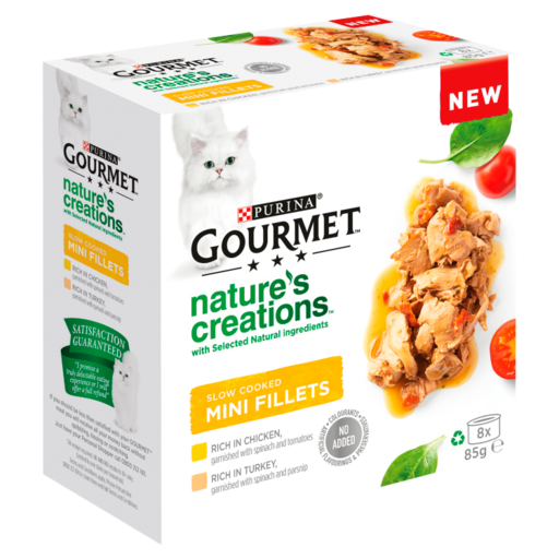 Gourmet Nature's Creations Slow Cooked Chicken Mini Fillets 85g, Pack of 8