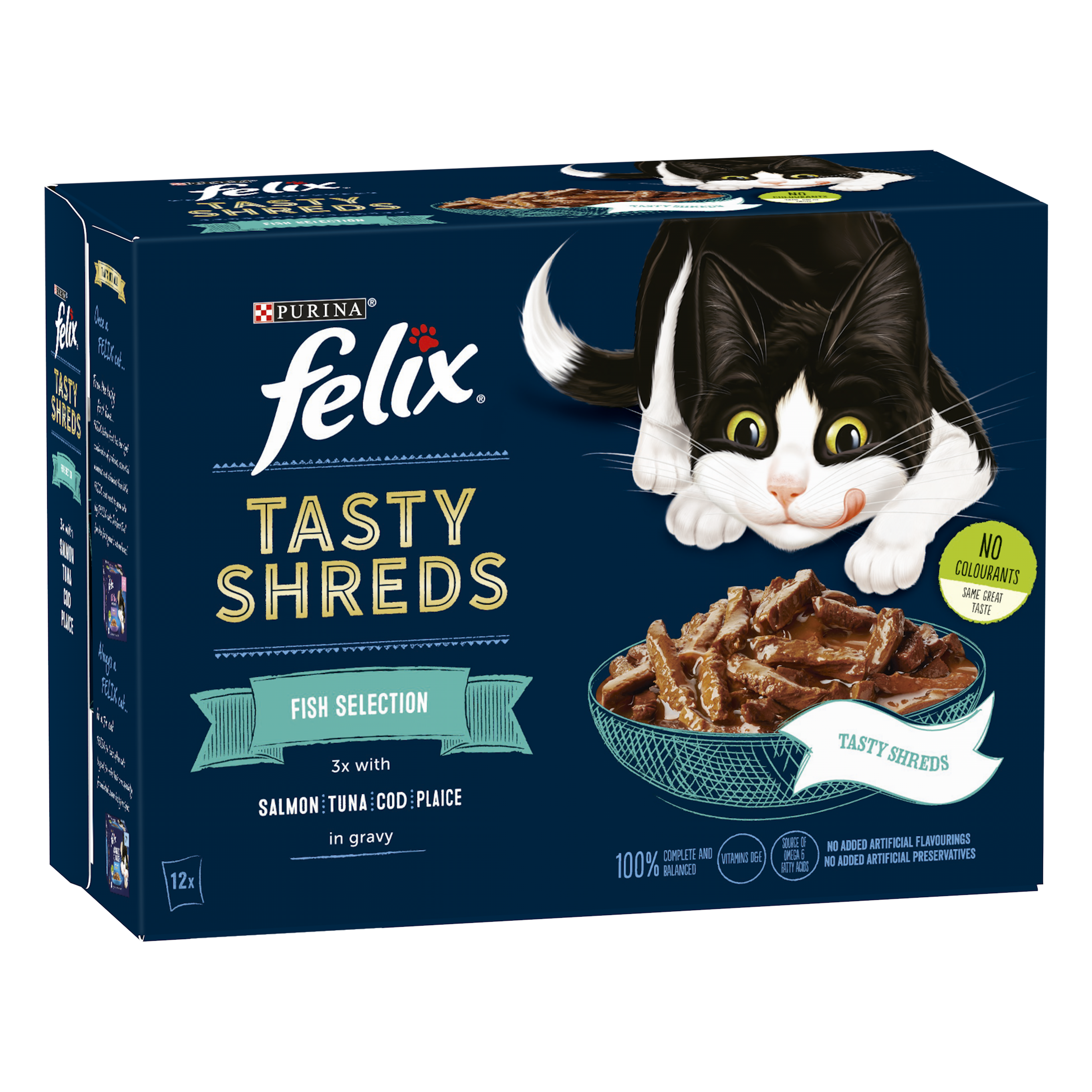 Purina Felix® Tasty Shreds Multipack Fish Selection 80g, Pack of 12