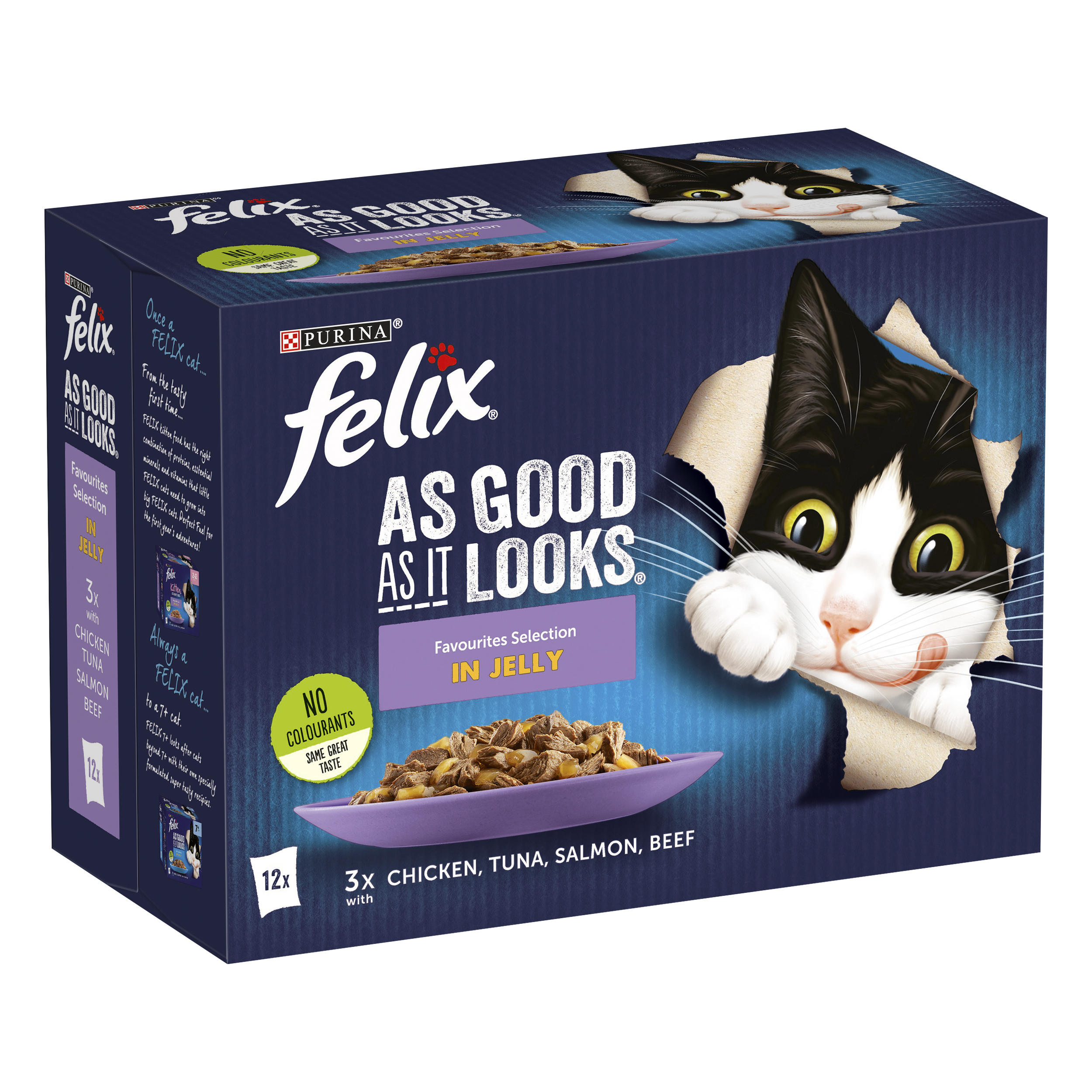 Purina Felix® As Good As It Looks Multipack Favourites Selection in Jelly 100g, Pack of 12