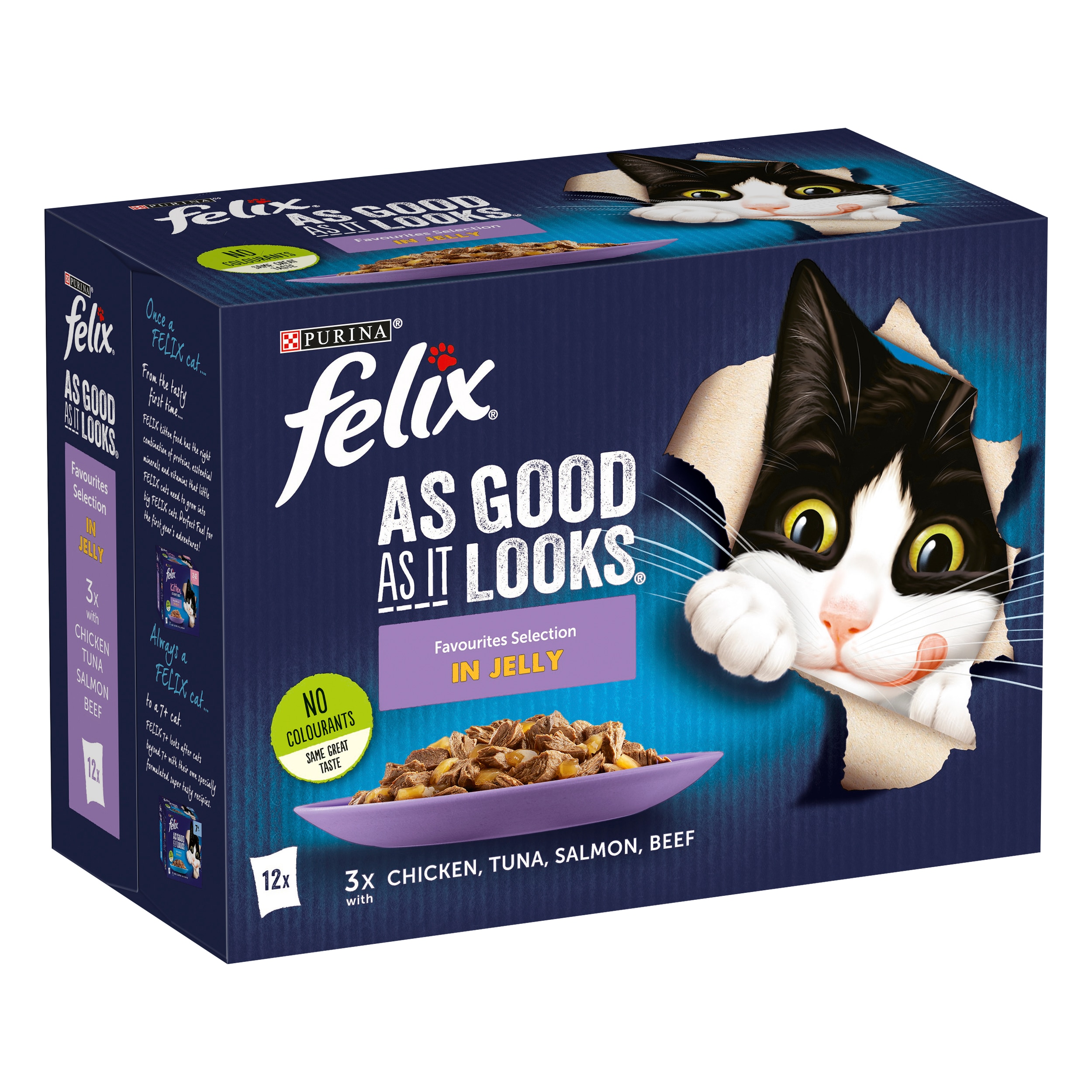 Purina Felix® As Good As It Looks Multipack Favourites Selection in Jelly 100g, Pack of 12