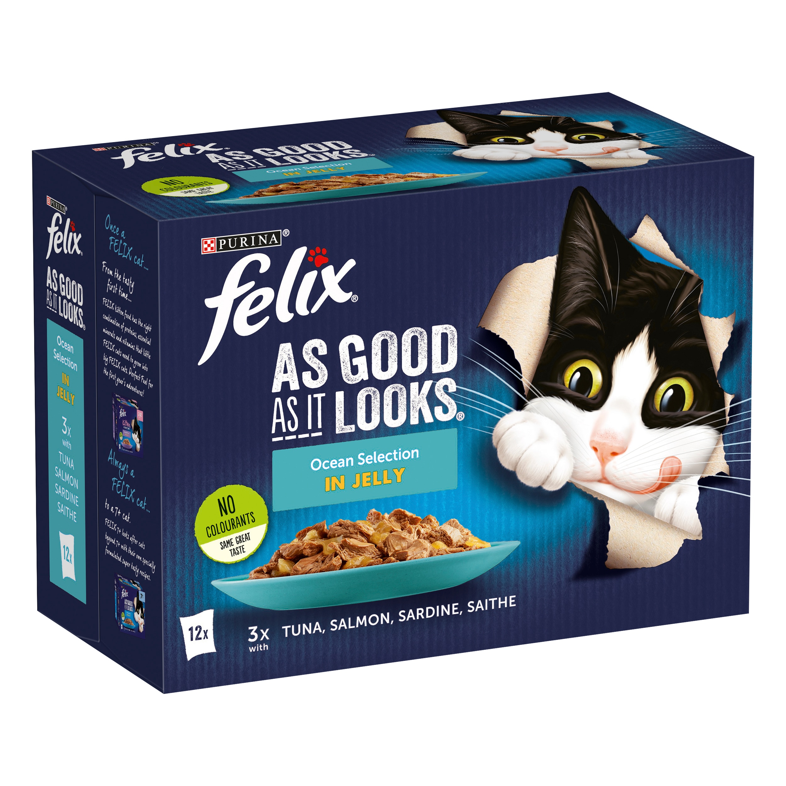 Purina Felix® As Good As It Looks Multipack Ocean Feasts in Jelly 100g, Pack of 12