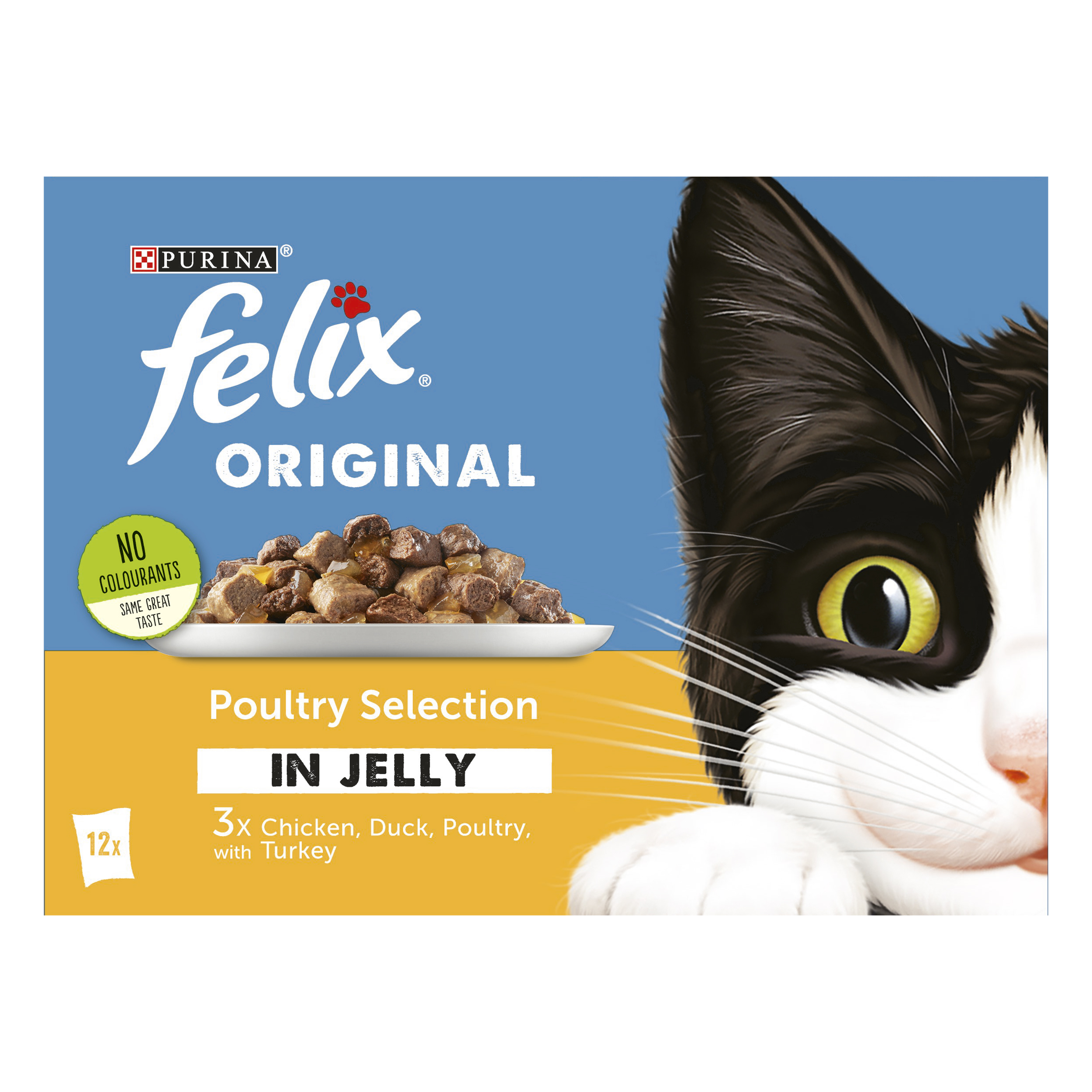 Felix® Multipack Poultry Selection in Jelly 100g, Pack of 12