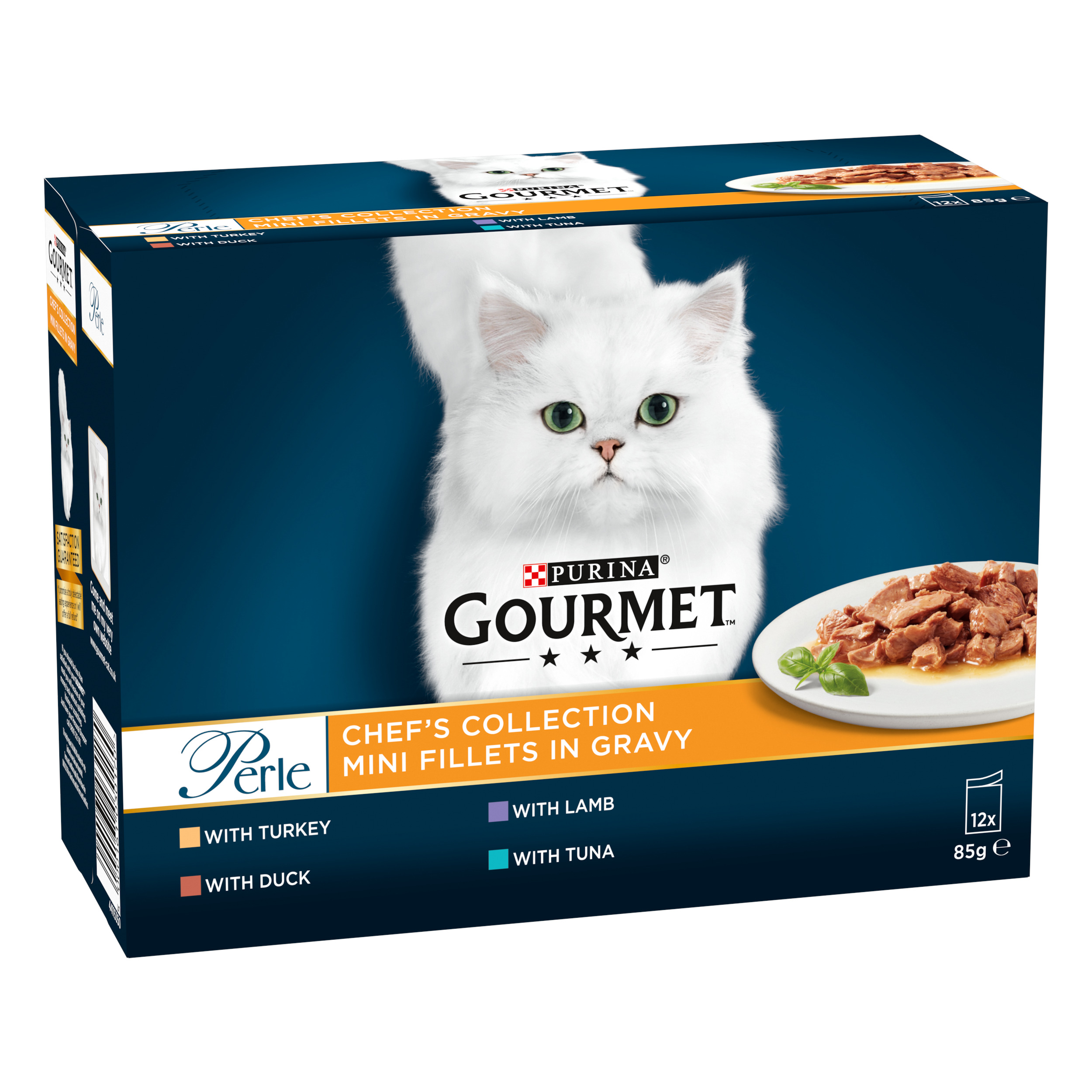 Purina GOURMET® Perle Chef’s Collection Multipack Mini Fillets in Gravy 85g, Pack of 12