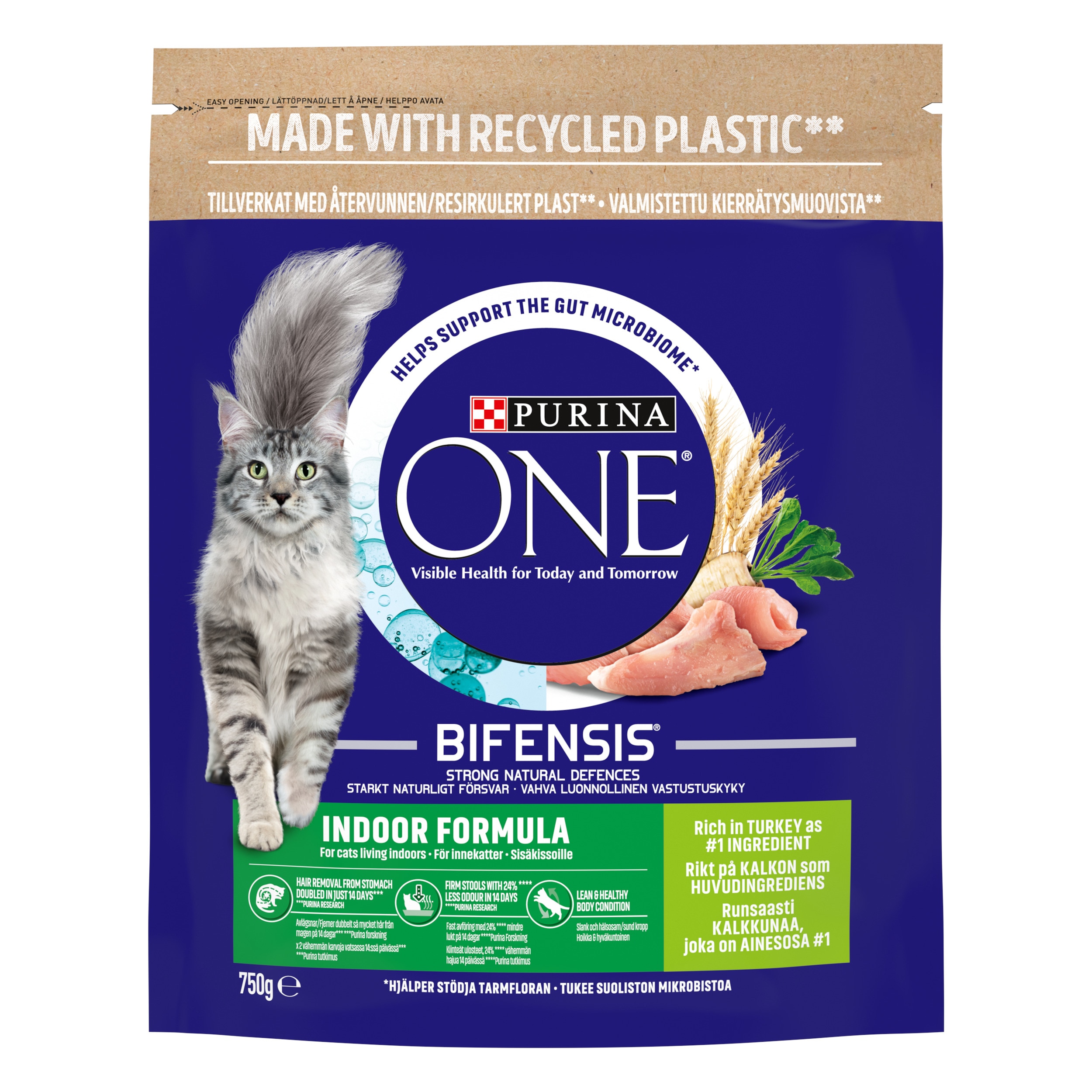 Purina® ONE® Indoor Formula Adult Cat Turkey 750g