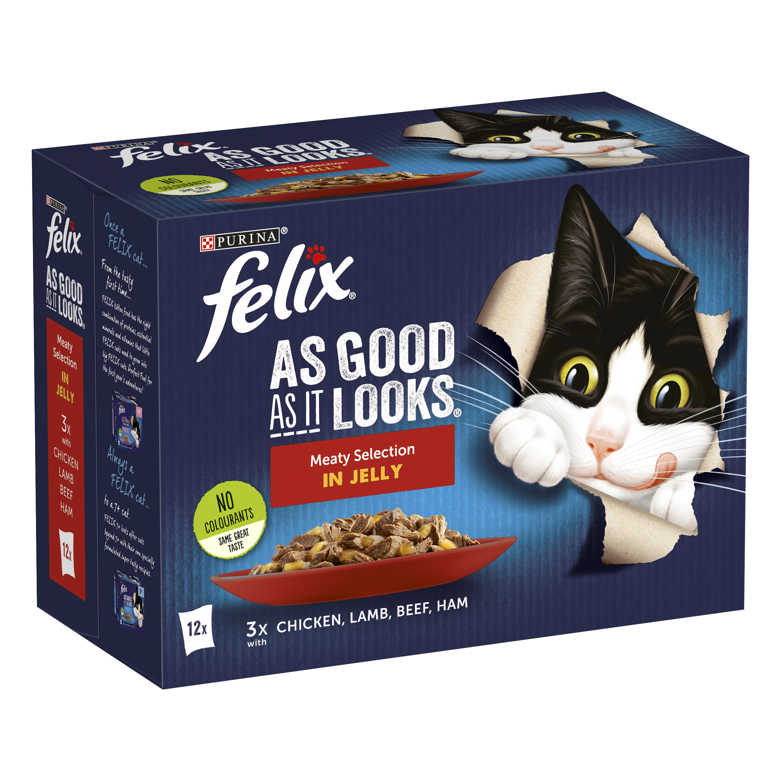 Purina Felix® As Good As It Looks Multipack Meaty Selection in Jelly 100g, Pack of 12