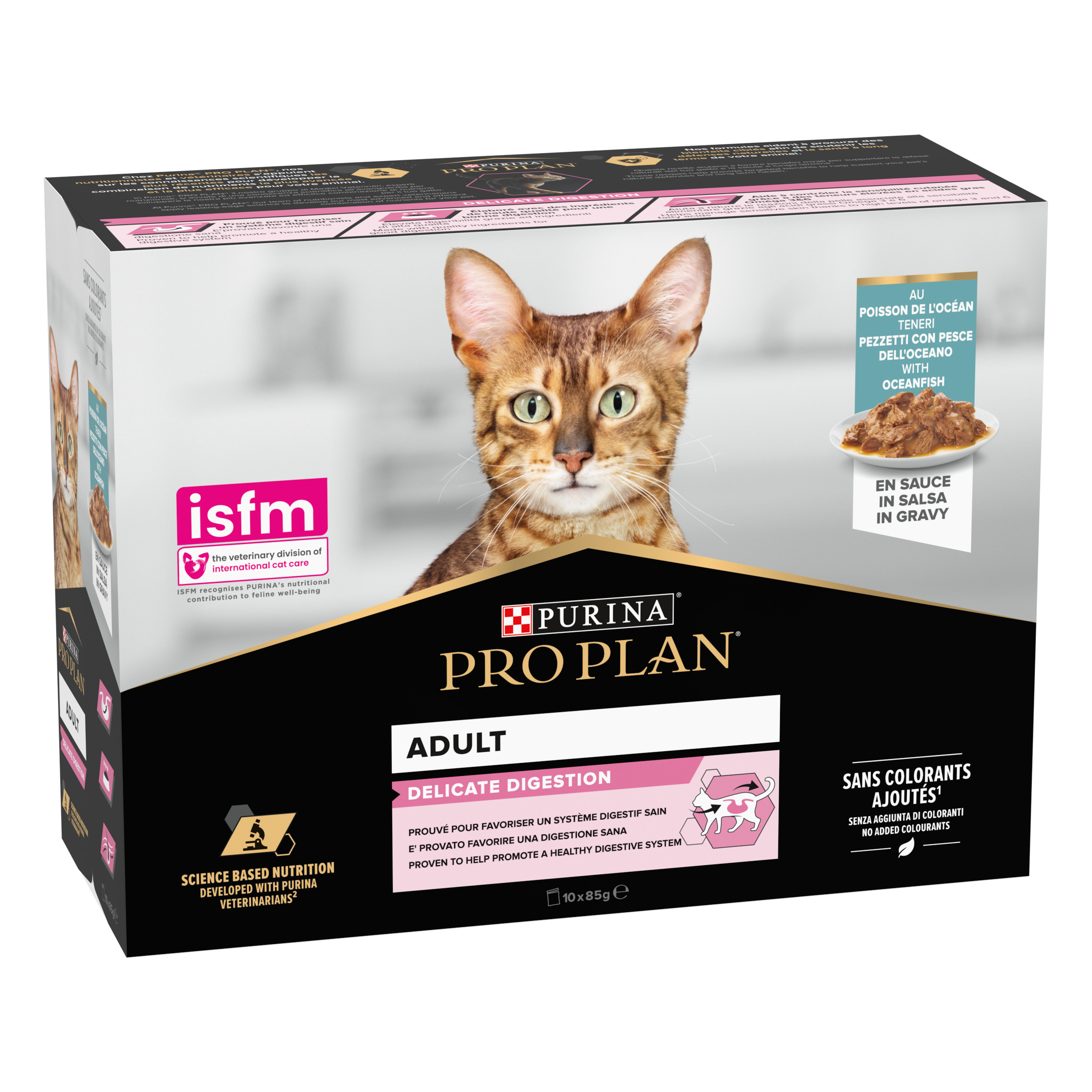 Proplan Delicate Digestion with Fish for Adult Cat 10x85g